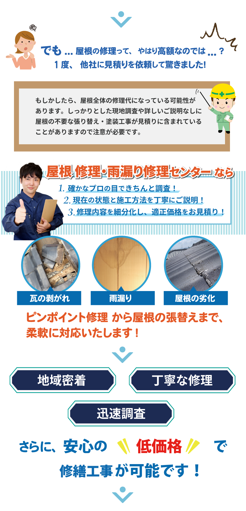 屋根・修理・雨漏り修理センターなら